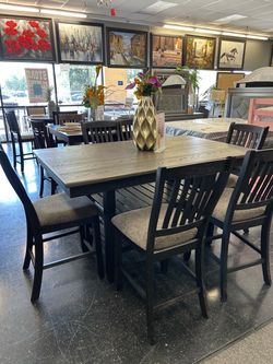 Counter Height Dining Table with 6 Chairs