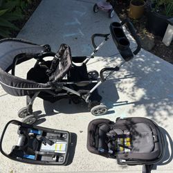 Graco Two Seat Stroller plus Compatible Car Seat For Babies 0-18 Months