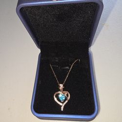 Rose Flower Heart Necklace