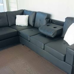 Brand New Black Sectional Sofa