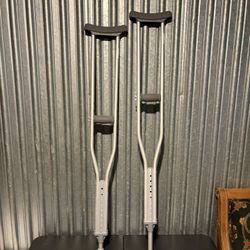 standard aluminum adjustable axillary crutches. 