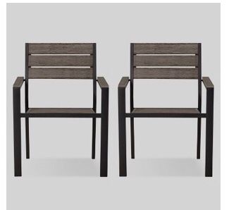 Mantega 2pk Faux Wood Patio Dining Chair - Project 62