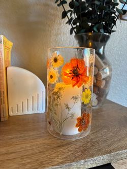 Handmade dried flower votives