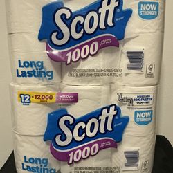 🧻 Scott 1000 Toilet Paper,  12 Rolls  $10 each  —- Katy Tx. 77449