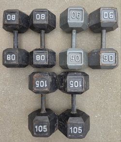 Heavy Iron Hex Dumbbells 80-105lbs