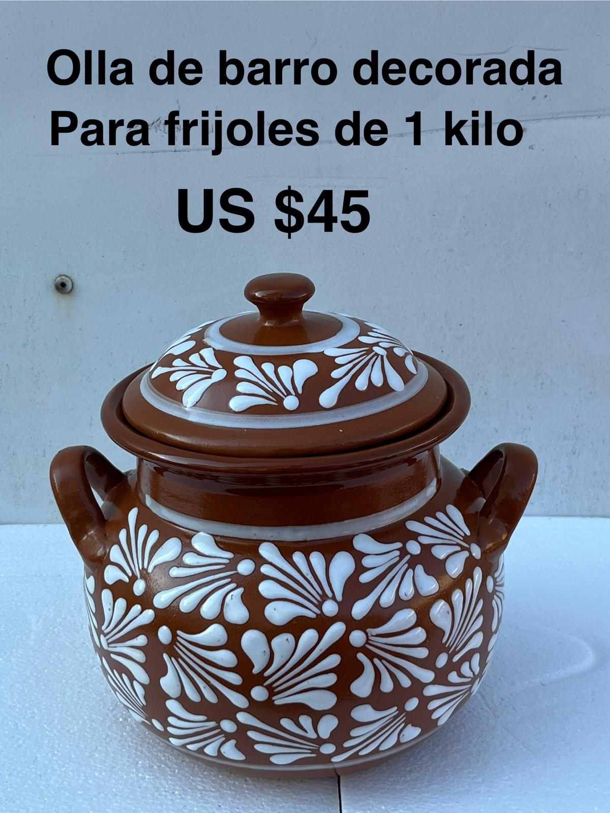 Ollas De Barro Decoradas Para Frijoles De 1 Kilo Y Jarrones Grandes Para Bebidas