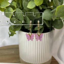 Pink Butterfly Earrings
