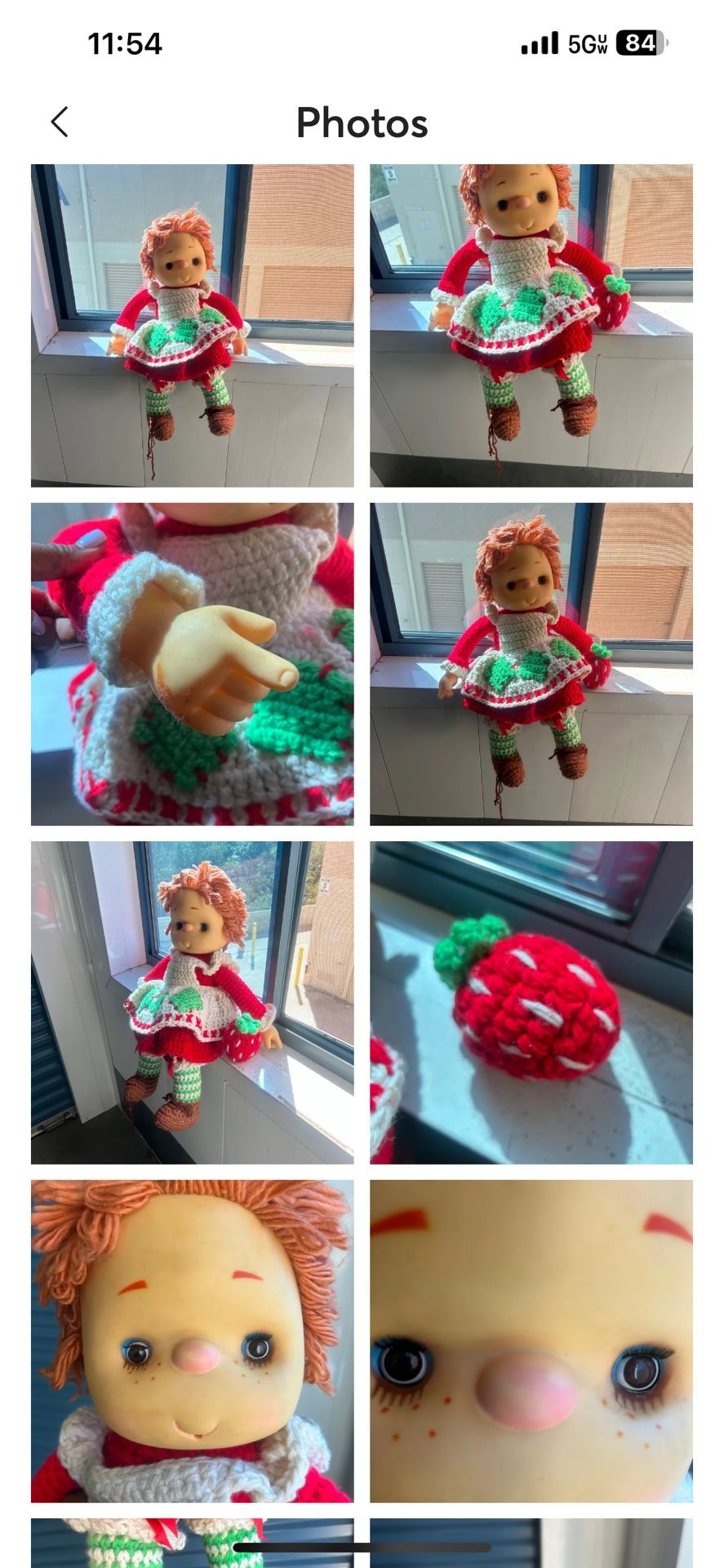 Doll rare find 1983 strawberry shortcake, large doll has ware see all pictures