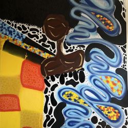 Extra large wall painting of a female