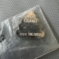 10g .999 Silver Poop Emoji 