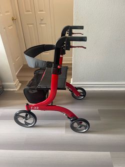 Eagle Series By Drive Medical F-22 Walker Rollator Red "Great Condition"