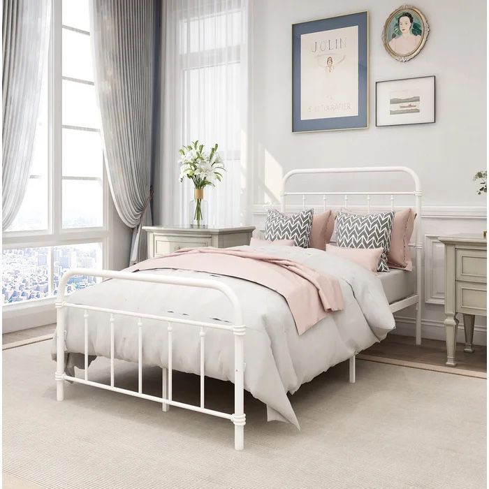 White Metal Frame Twin Bed
