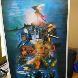 3 Rare fabric Wall Scrolls Game Official Display Before Crisis Cloud Final Fantasy Ⅶ 7   And VIII 8