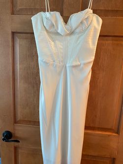 House if CB White Strapless Corset Bodice Maxi Dress House of cb white(ivory) beautiful satin dress