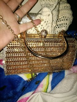 Gold evening clutch