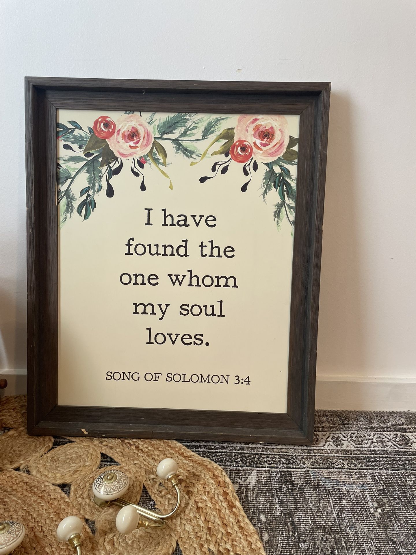 Hobby Lobby Floral Wooden Picture Frame I Have Found Whom My Soul Loves Song Of Solomon