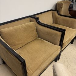 Pair of Mid century modern low-profile accent chairs