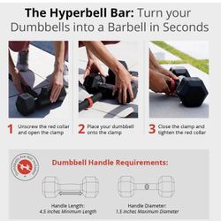 Hyperbell Bar/ Turn Dumbbells Into a Barbell