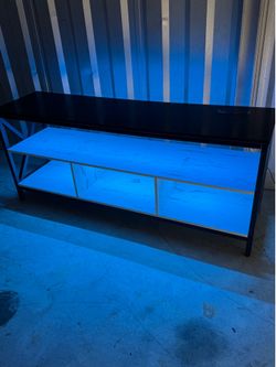 coffee table with wireless charging station Black & White LED coffee table with wireless charging station