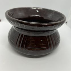 VTG R.R.P. Co. Roseville Ohio USA 193 Pottery Spittoon Brown Original Planter