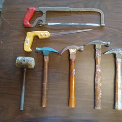 Mixed Tool Lot- Hammers/Mallet/Saws
