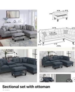 Sectional with ottoman set