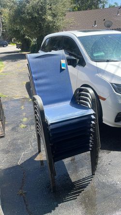 10 Stackable Outdoor Patio Chairs Set