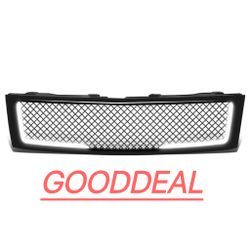 Yy41 SIERRA DENALI/07-13 07-14 GMC Sierra / Yukon|Chevy Silverado LED DRL Diamond Mesh Front Bumper Grille - Glossy Black