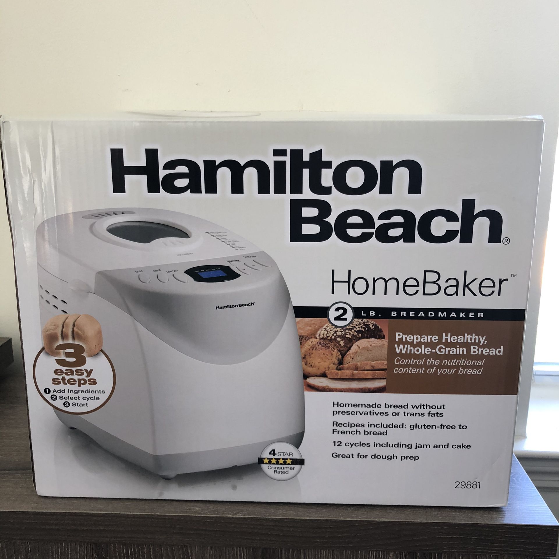 Hamilton Beach 2 lb Digital Bread Maker Model #29881 - New!