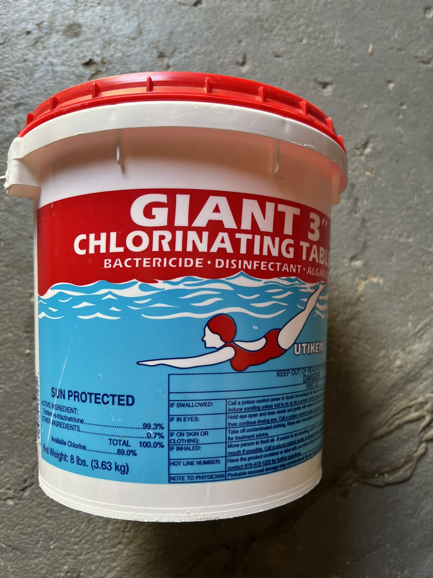 Giant 3” Chlorine Tabs 8lb Chlorinating Tablets For Pool Water for Sale