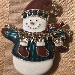 Snowman Brooch Lapel Pin