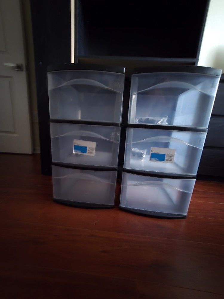 3 Bin Storage Containers White Or Black - Multiple Available