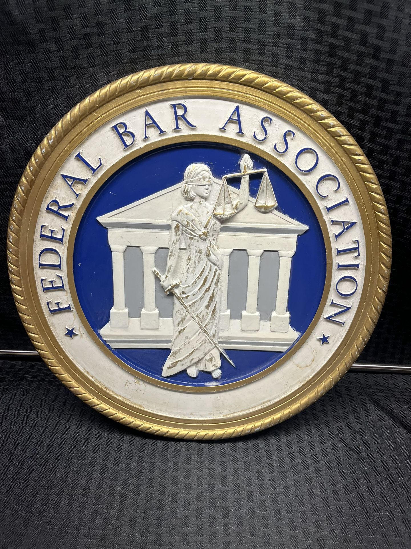 Federal Bar Association Blind Lady Justice Wall Plaque