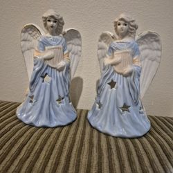 Porcelain Angel Tea Light Candle Holders
