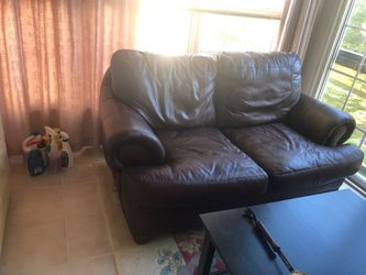 Large leather couch and love seat