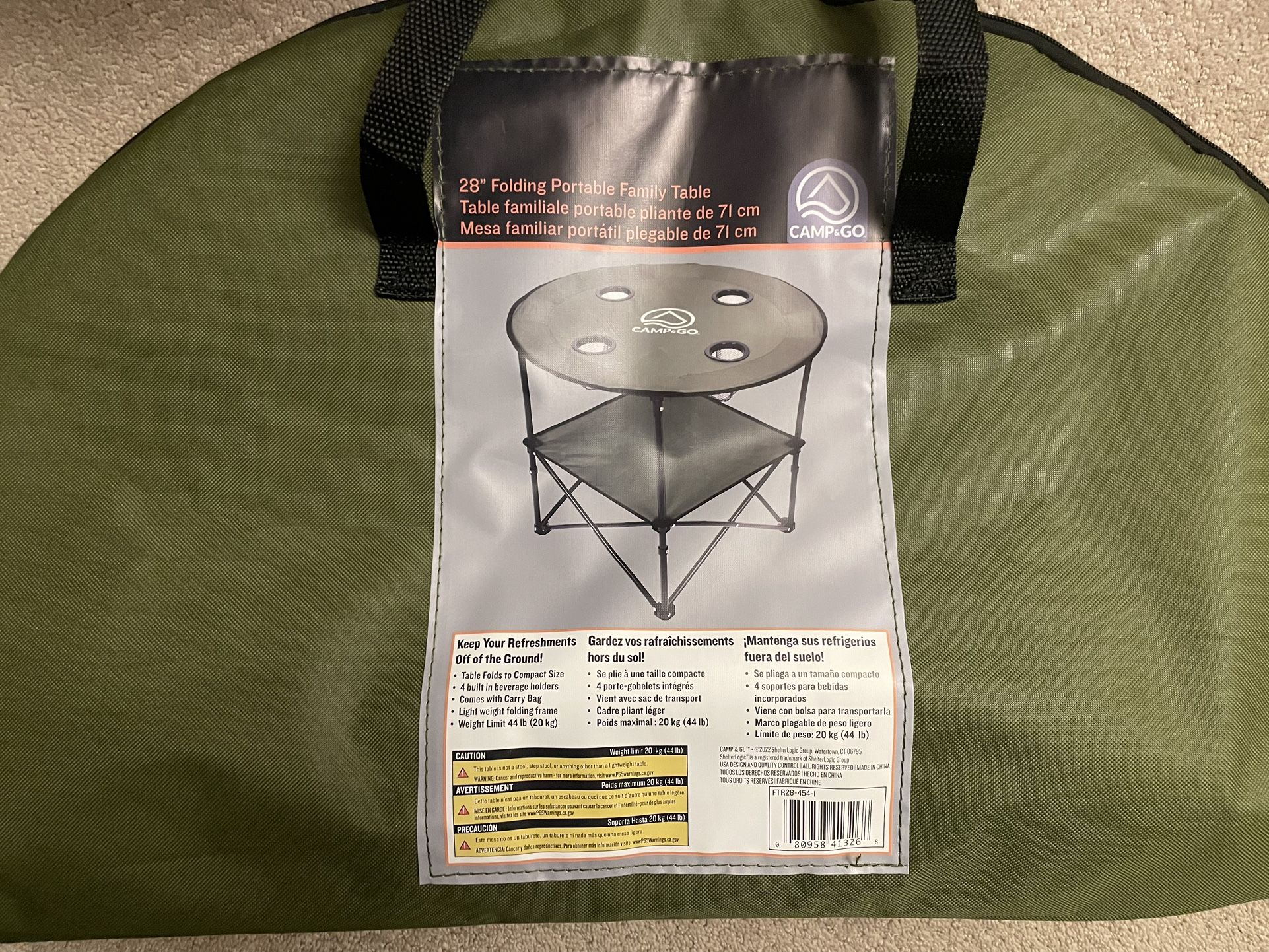 Portable camping table