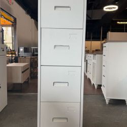 Metal 4 Drawer File Cabinet, Vertical File Cabinet with Lock, Locking Filing Cabinets for Home Office, Letter/Legal/A4/F4 Size/Anti-Tip (White)  💰65$
