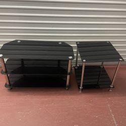 GLASS COFFEE TABLE & NIGHTSTAND