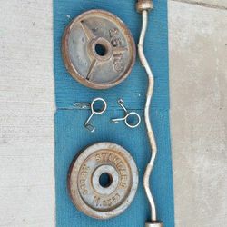 25lb Olympic Weight & Curl Bar