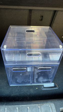 Clear Plastic Stackable Storage Bins Set