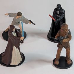4 Star Wars Plastic Collectible Figures Disney 4"  