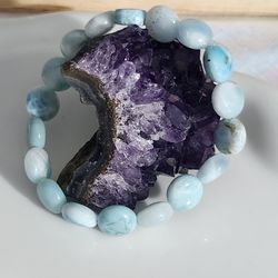 New Stretchy Beaded Larimar Bracelet