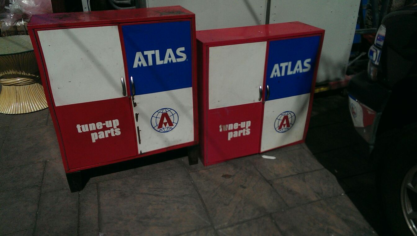 Vintage Nostalgic Atlas Auto Parts Tool Cabinets Lockers 20+ yrs old