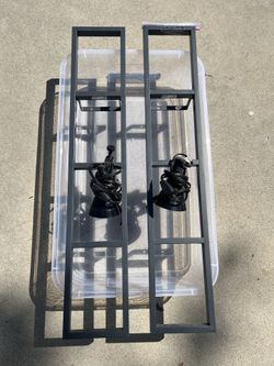 2 IKEA Lerberg Media Wall Mount CD DVD Shelf Racks Charcoal Gray 10035