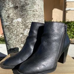 Black Leather Ankle Boots