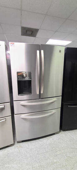 Kenmore 4‑Door French Door Fridge – Stainless, Ice/Water