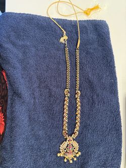 Gold-Tone Indian Bridal Long Necklace