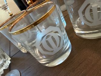 Vintage Gold Rim Rocks Glasses – Set of 4