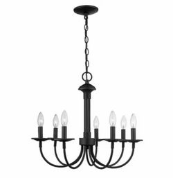 7-Light Oil Rubbed Bronze Candle Chandelier Light Fixture Black