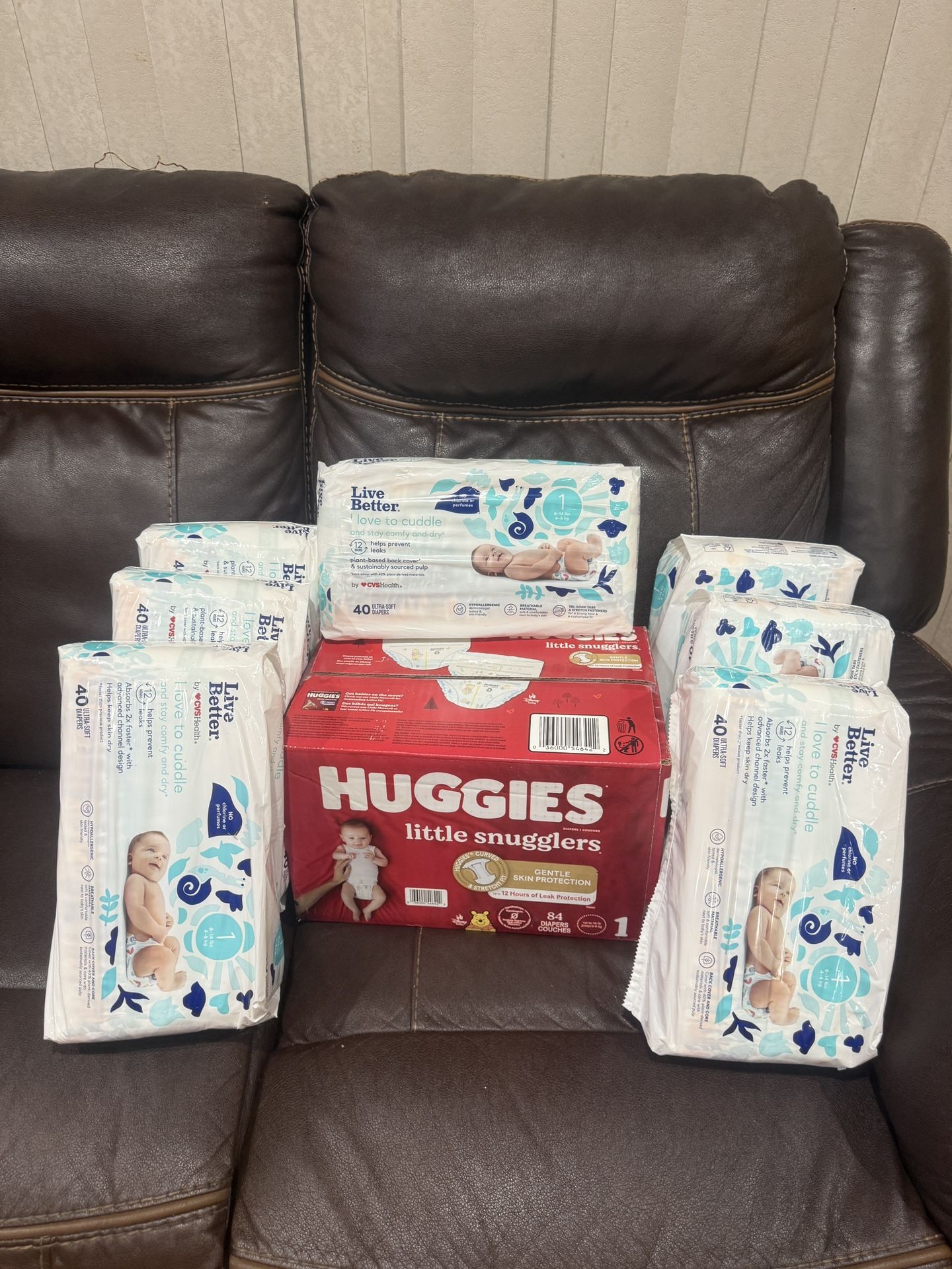 Baby Diapers Size 1 Mix Total 364 Diapers
